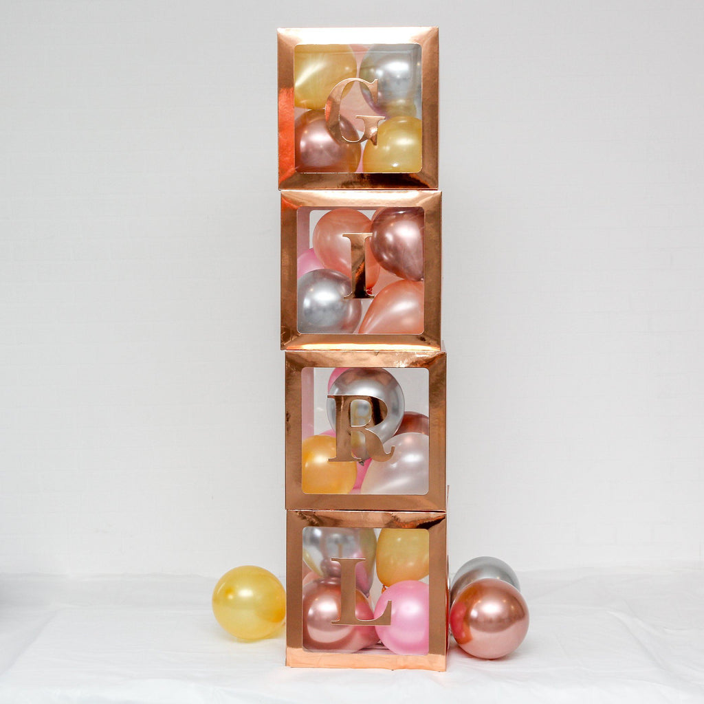 A-Z Alphabet Balloon Box Pack Rose Gold Lively & Co 