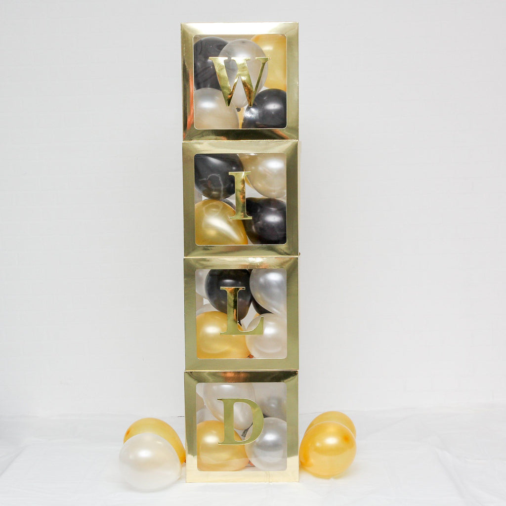 Individual Baby Shower Balloon Box Gold Lively & Co 