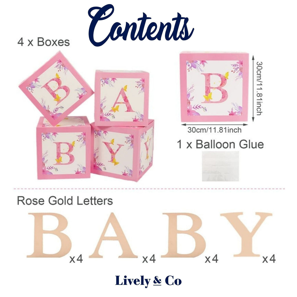 Pink Baby Box Theme & Rose Gold Letters
