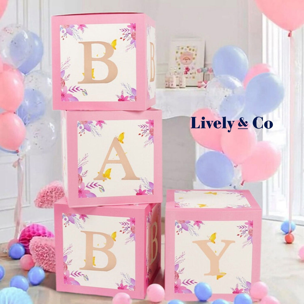 Pink Baby Box Theme & Rose Gold Letters 