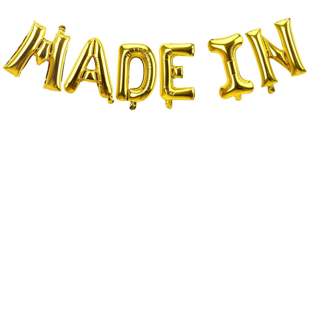 "MADE IN" Foil Balloon Set Gold Lively & Co 