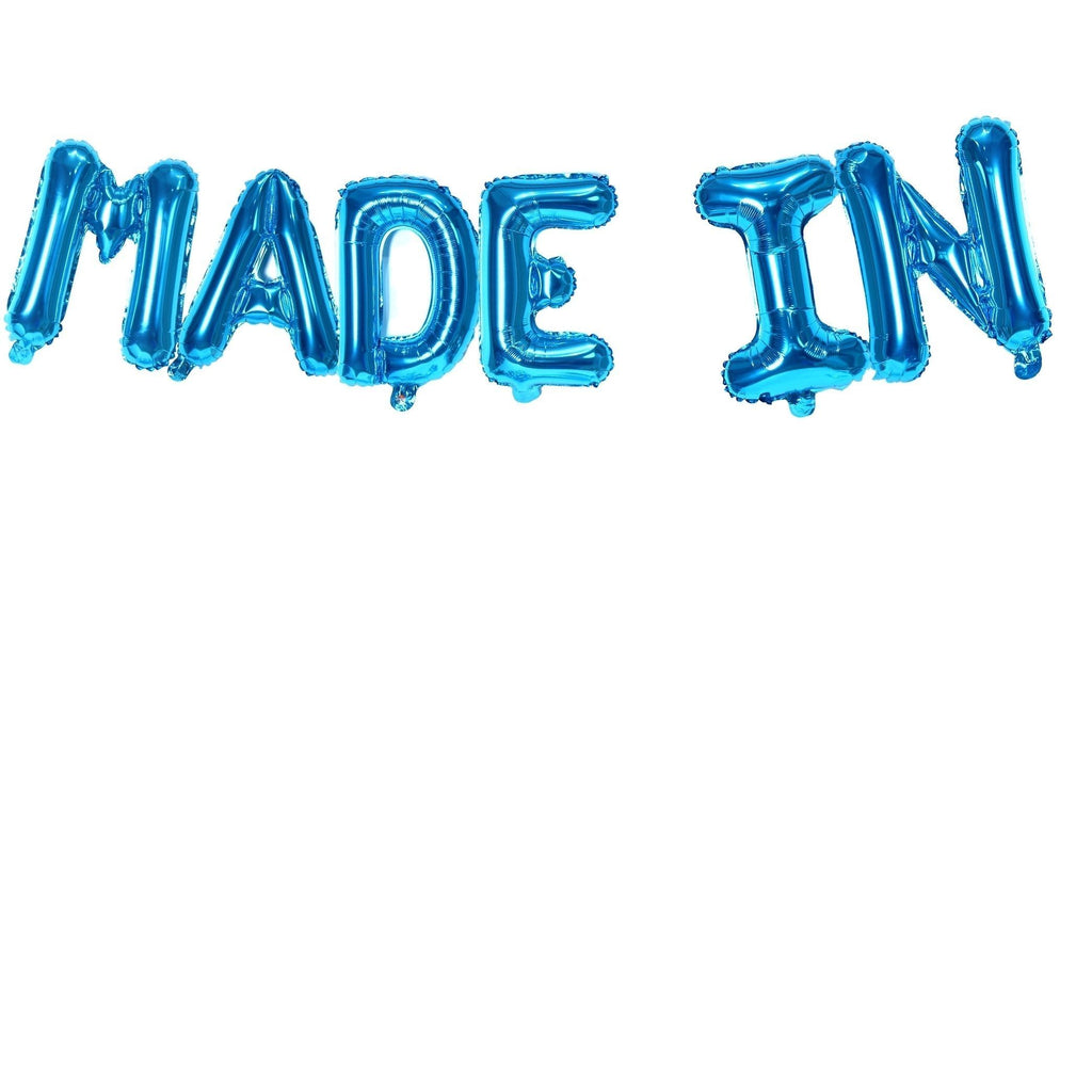 "MADE IN" Foil Balloon Set Blue Lively & Co 