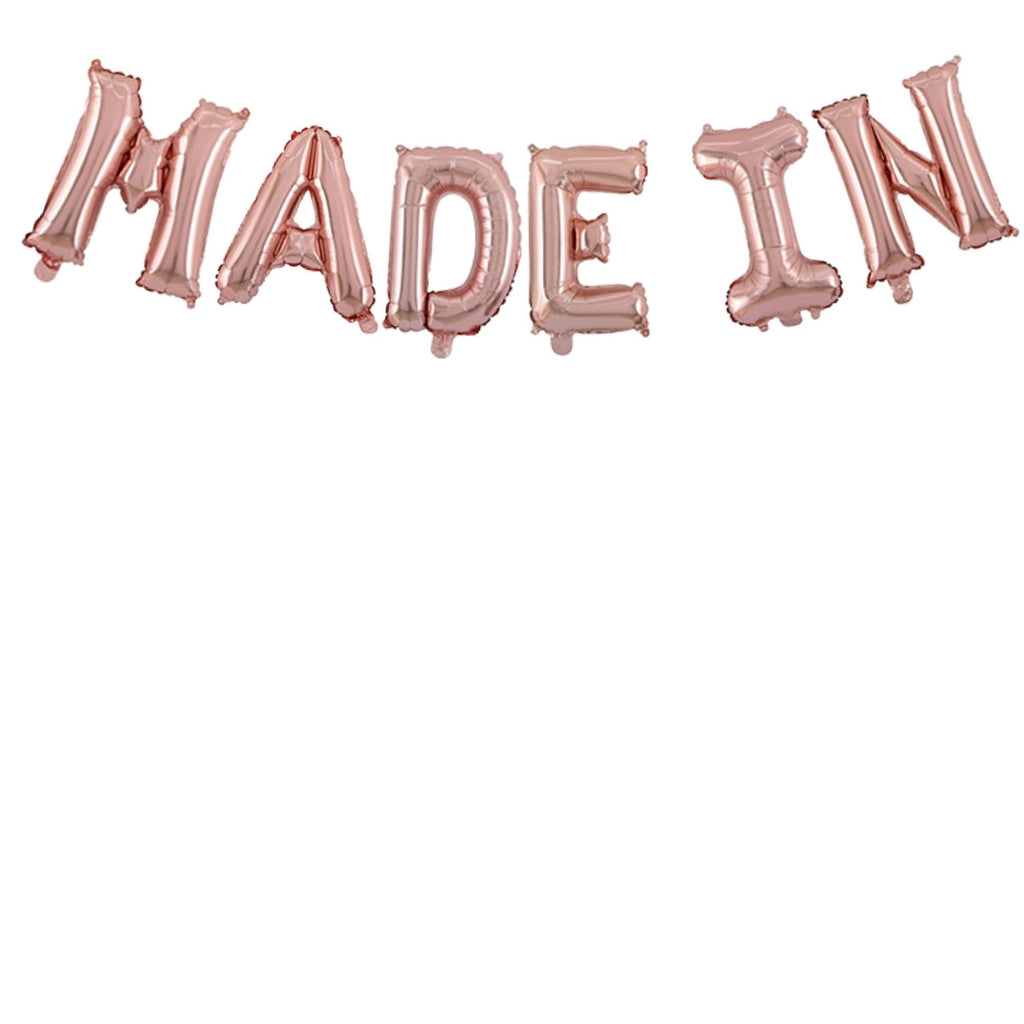"MADE IN" Foil Balloon Set Rose Gold Lively & Co 