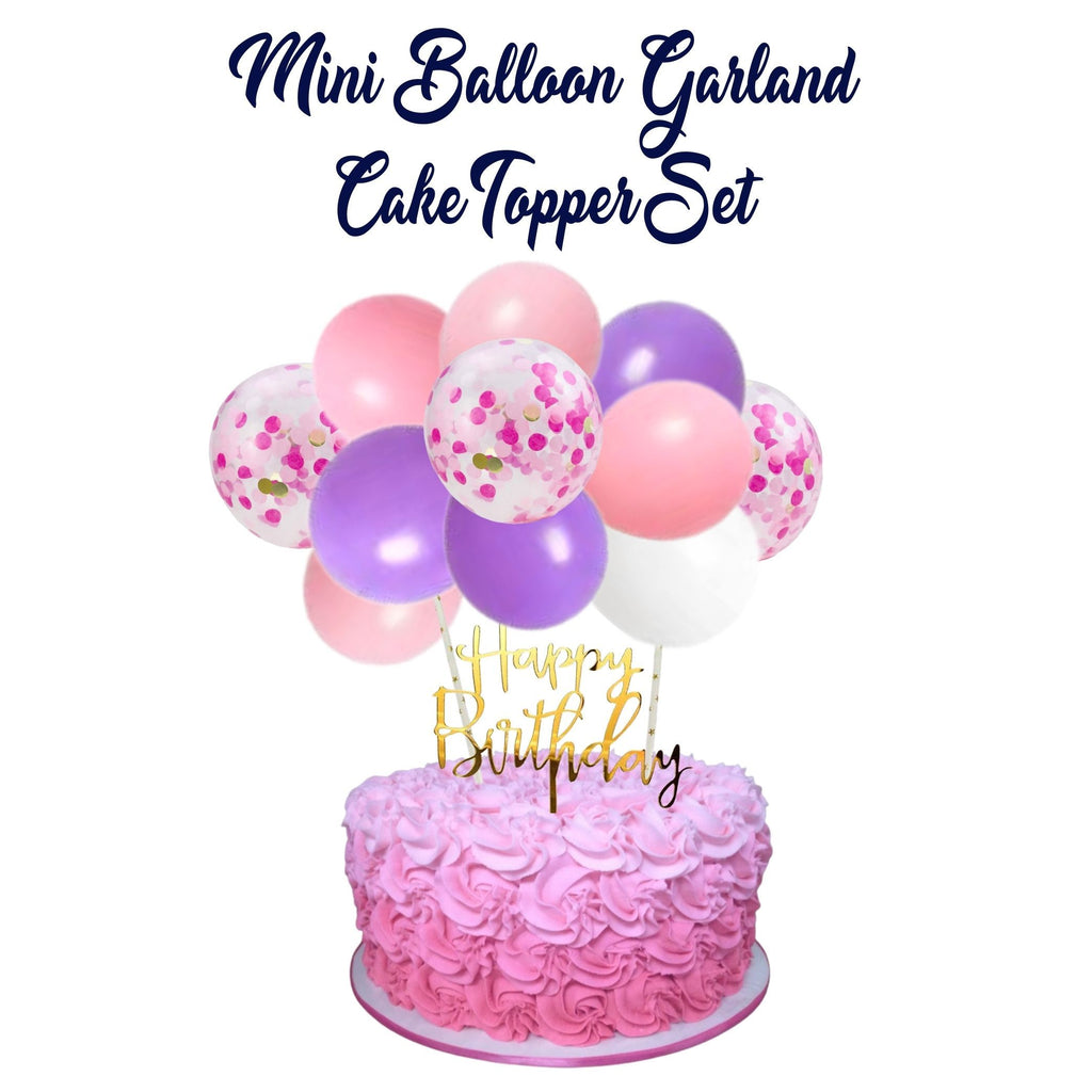 Mini Balloon Garland Cake Topper Set