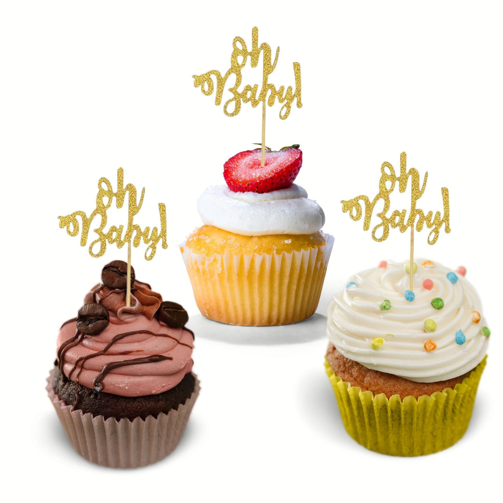 Oh Baby Cupcake Toppers 12 pack Lively & Co 