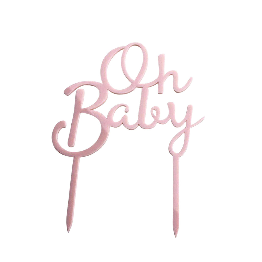 Oh Baby Acrylic Cake Topper 5 Colours Lively & Co Pale Pink 
