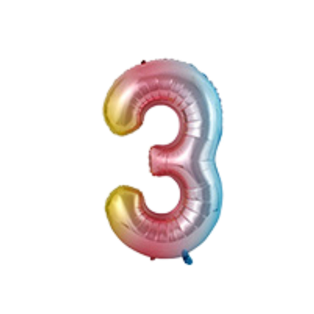Rainbow Number Balloons Lively & Co Number 3 