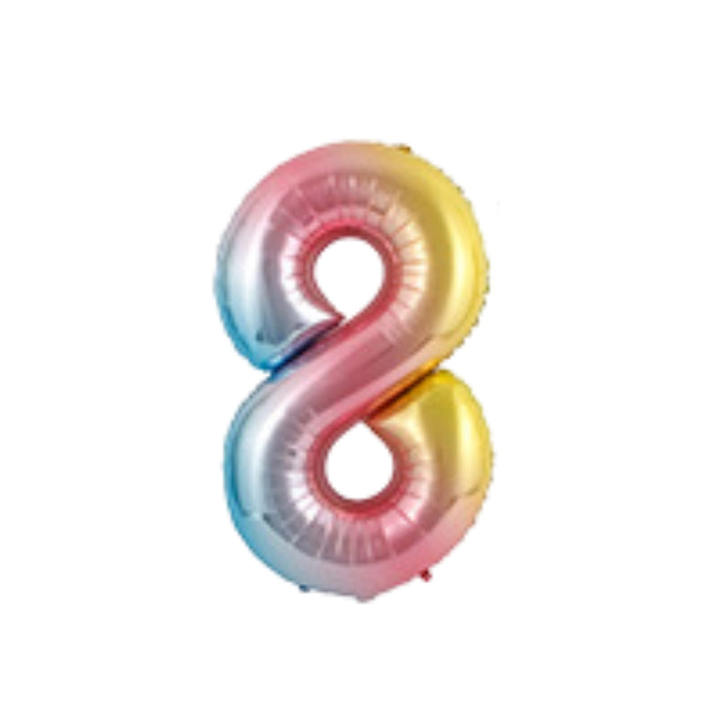 Rainbow Number Balloons Lively & Co Number 8 