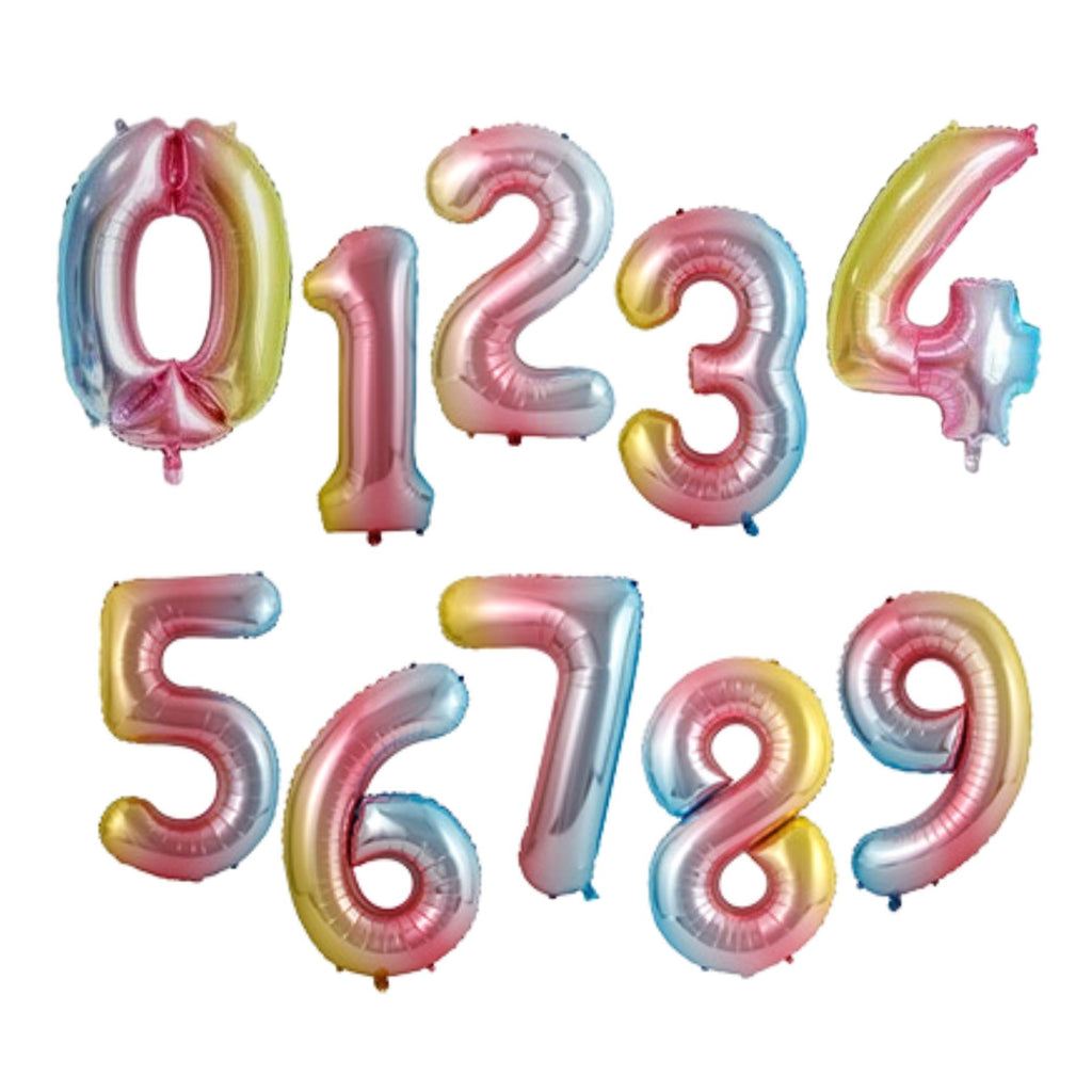 Rainbow Number Balloons Unicorn Party