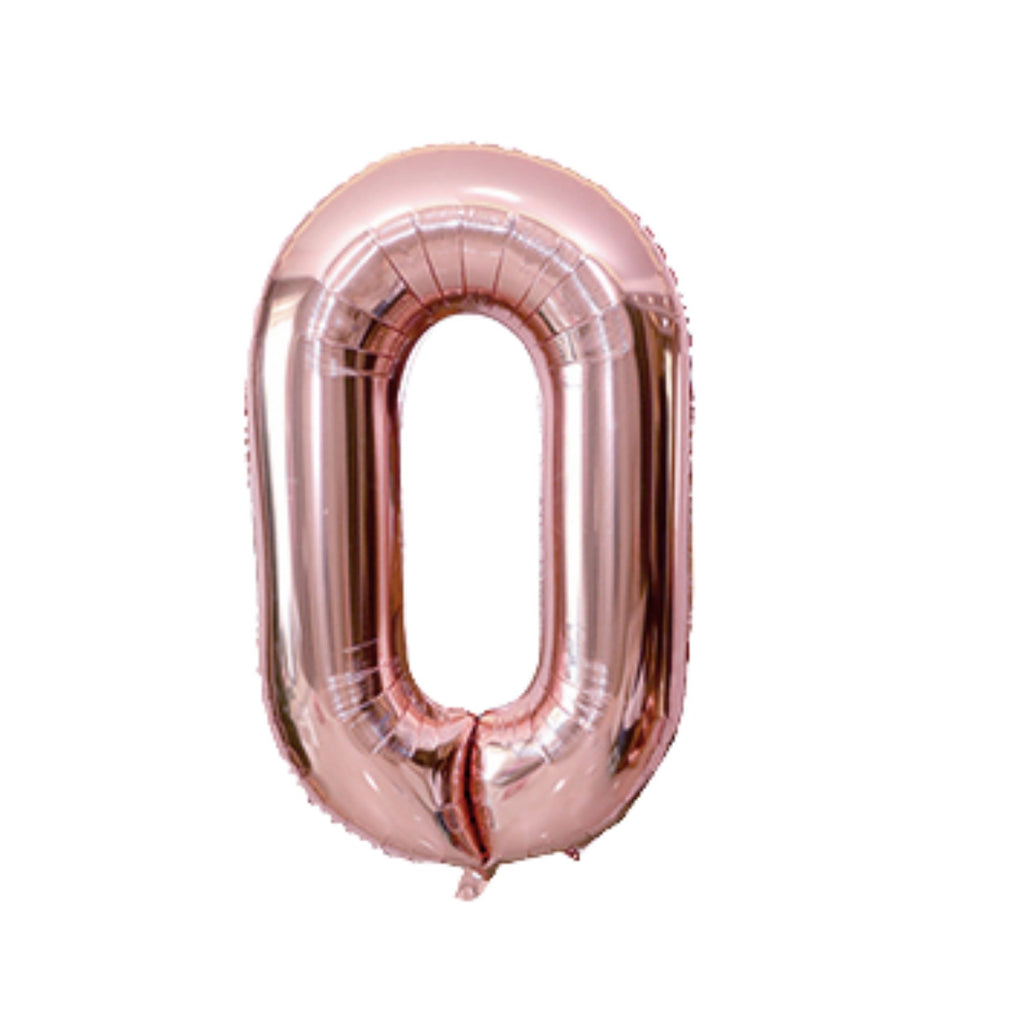 1 Metre High Rose Gold Number Balloons Lively & Co Number 0 