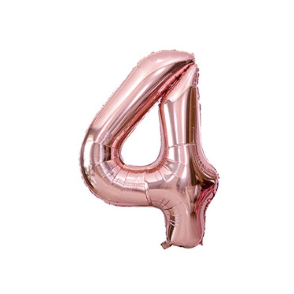 1 Metre High Rose Gold Number Balloons Lively & Co Number 4 