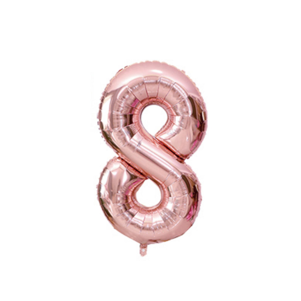 1 Metre High Rose Gold Number Balloons Lively & Co Number 8 