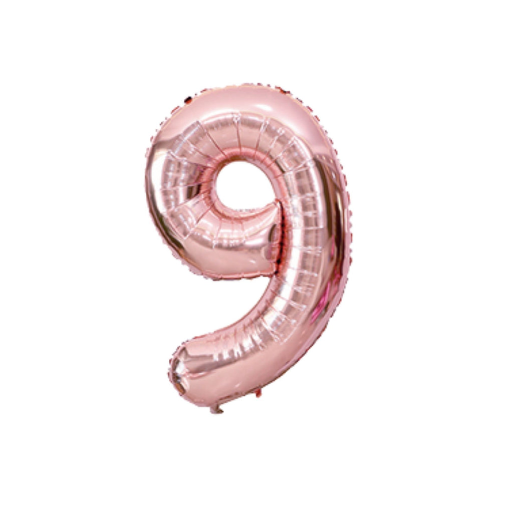 1 Metre High Rose Gold Number Balloons Lively & Co Number 9 