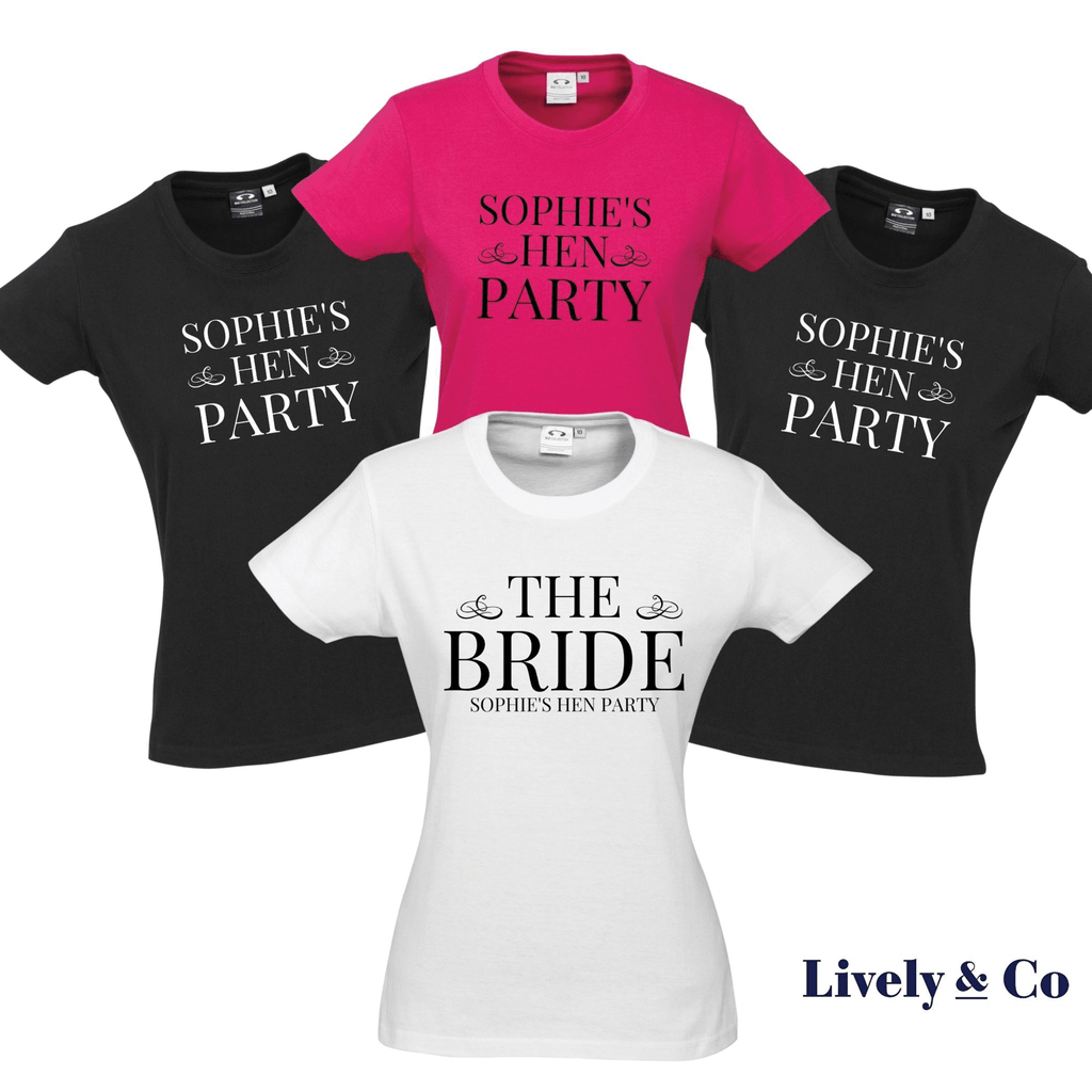 Hen's Party Personalised T-Shirts Lively & Co