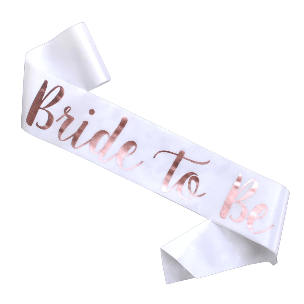 Bride To Be sash with rose gold writing