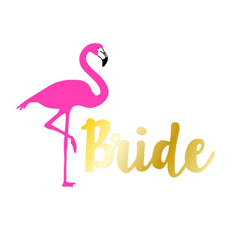 Bride tattoo with flamingo