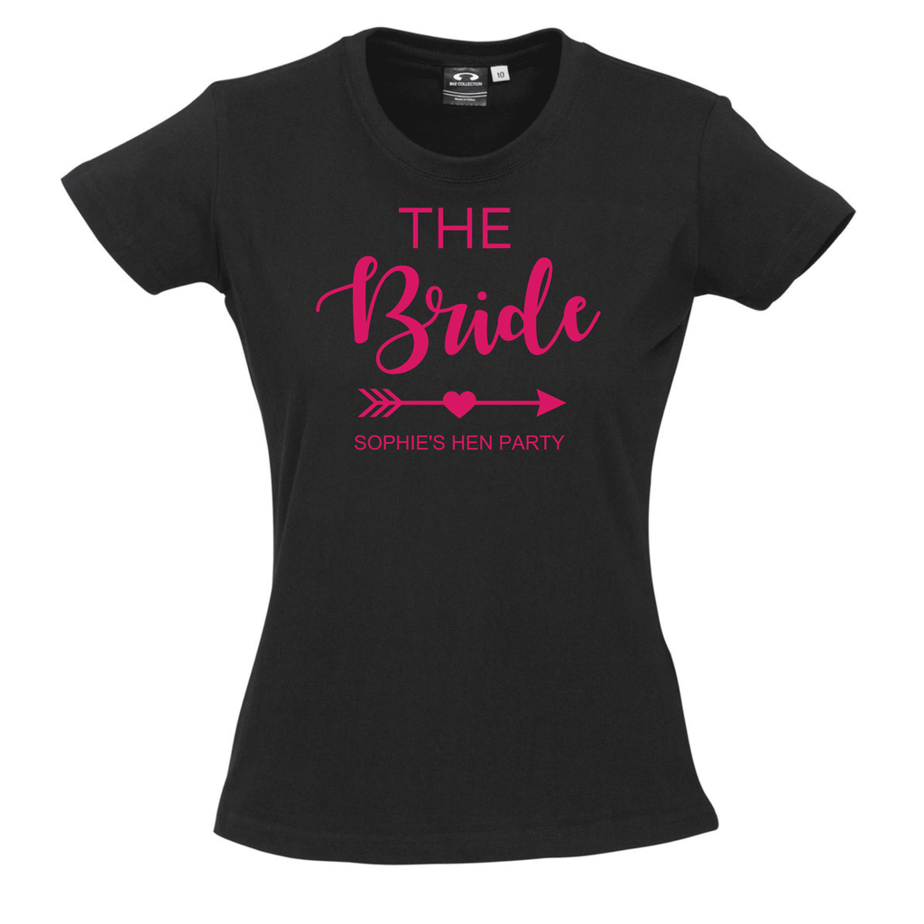 Hen's Party Personalised T-Shirts Lively & Co White T Shirt BRIDE