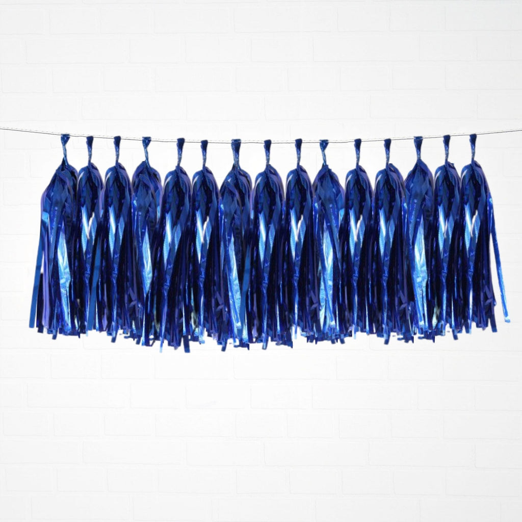 Metallic Deep Blue Tassel Garland Set 15 Piece Lively & Co 