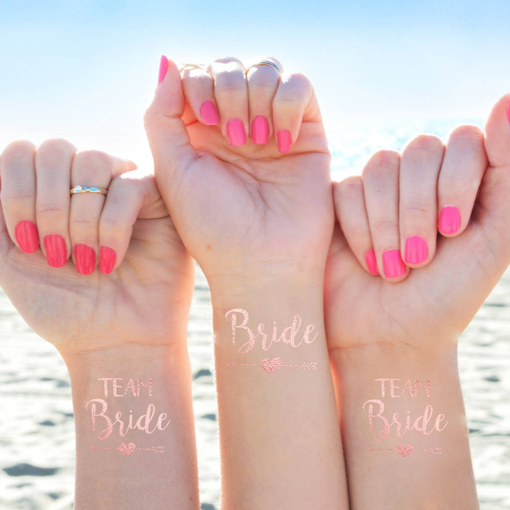Temporary Tattoo Bride and Team Bride Rose Gold NEW Lively & Co