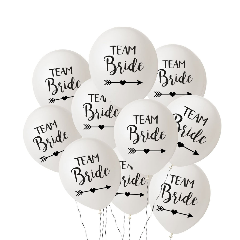 Team Bride White Balloons 10 Pack Lively & Co