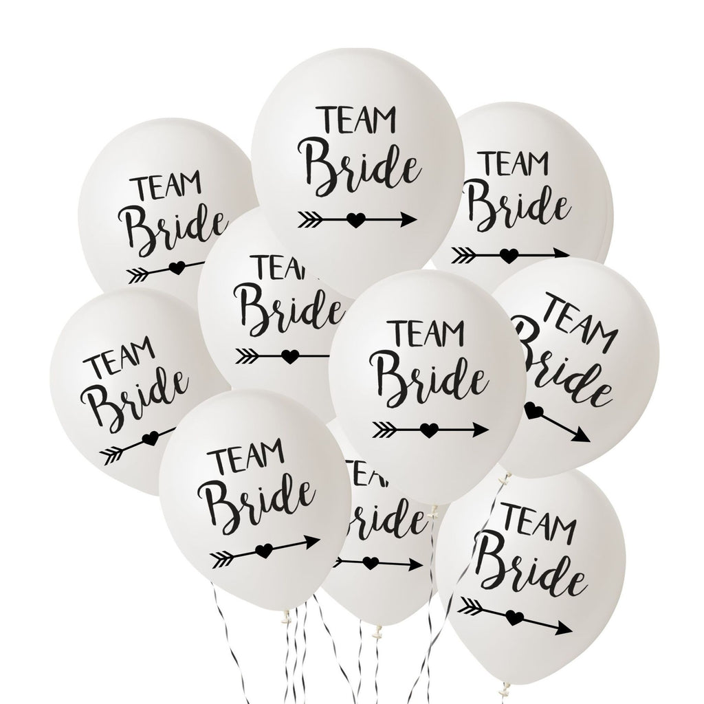 Team Bride White Balloons 10 Pack Lively & Co