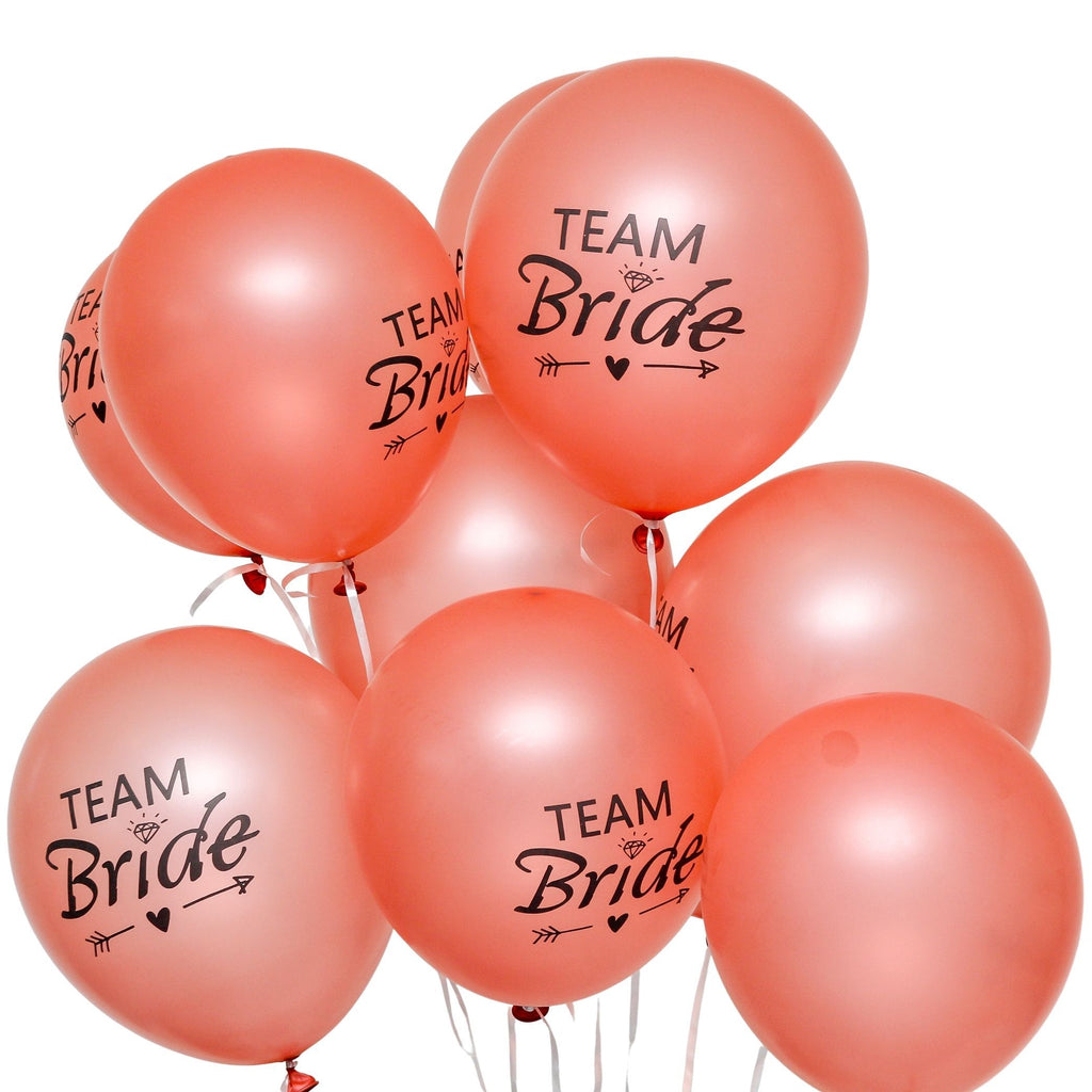 Team Bride Balloons 10 Pack Rose Gold Lively & Co