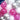 Fuchsia, Silver & White 5" Balloon Set