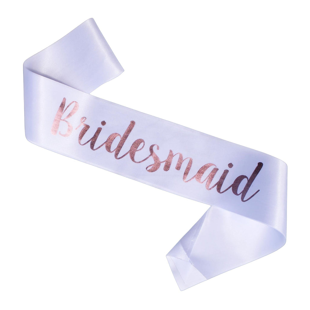 White and Rose Gold Bridesmaid Sash