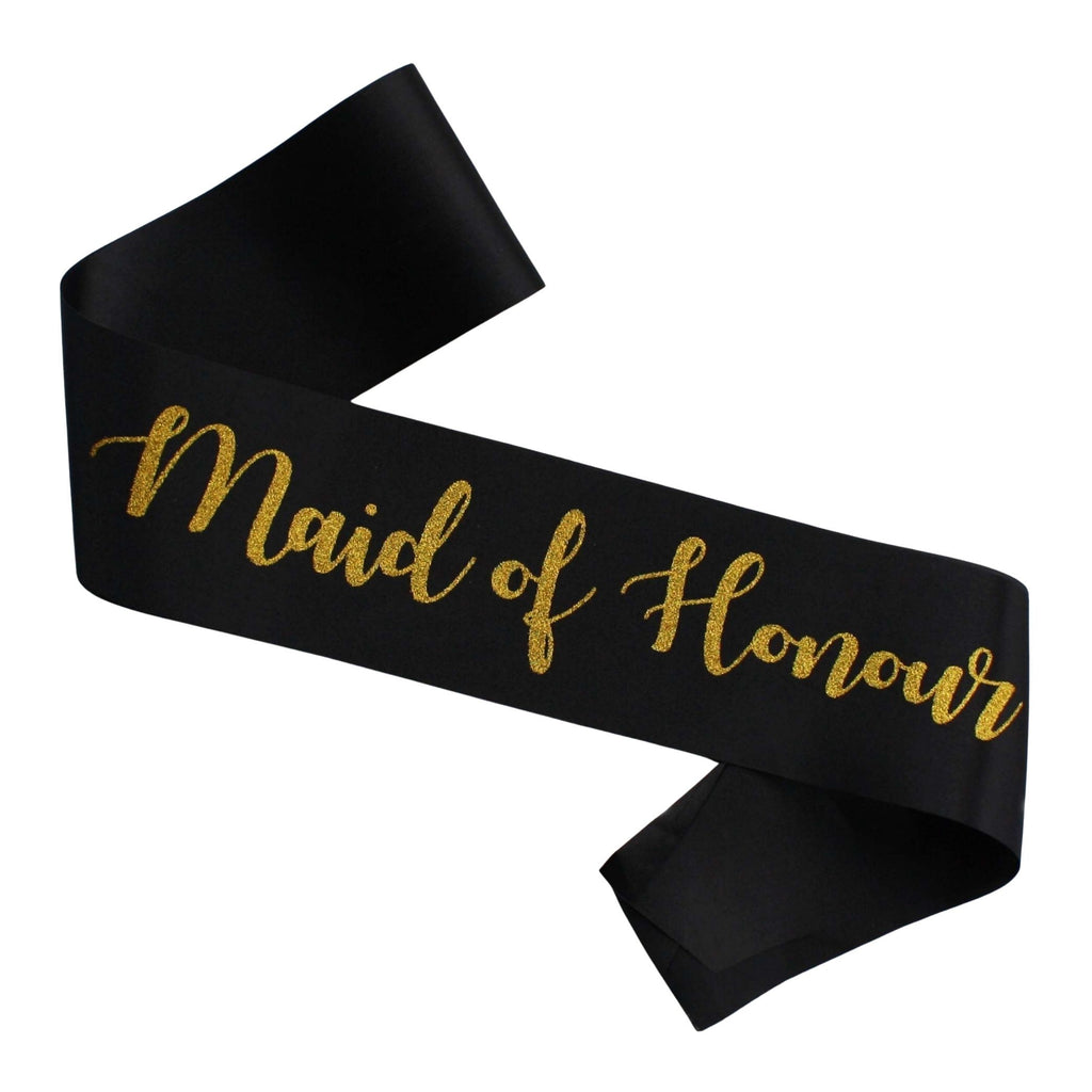 Maid Of Honour Gold Glitter Sash, Lively & Co NZ