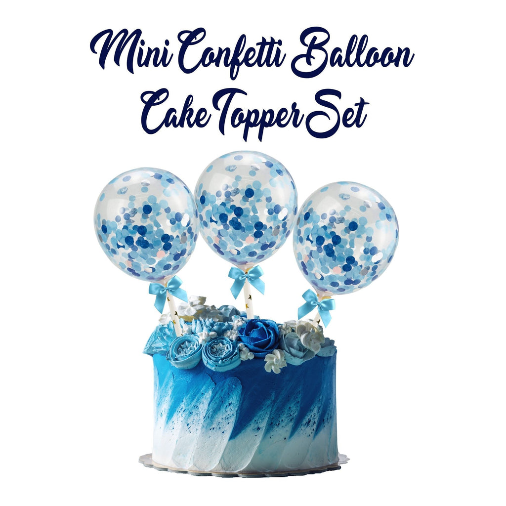 Mini Confetti Balloon Cake Topper Set