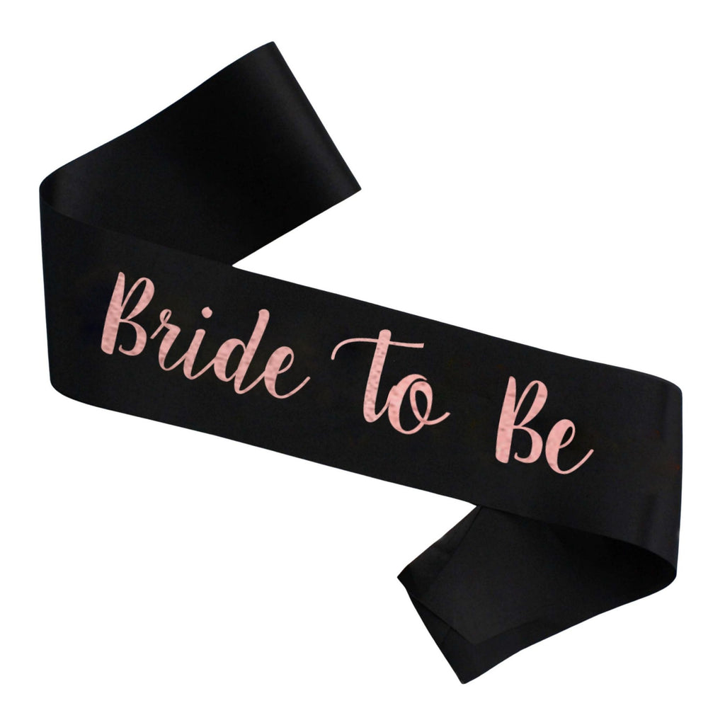 Bride To Be Sash Black & Rose Gold