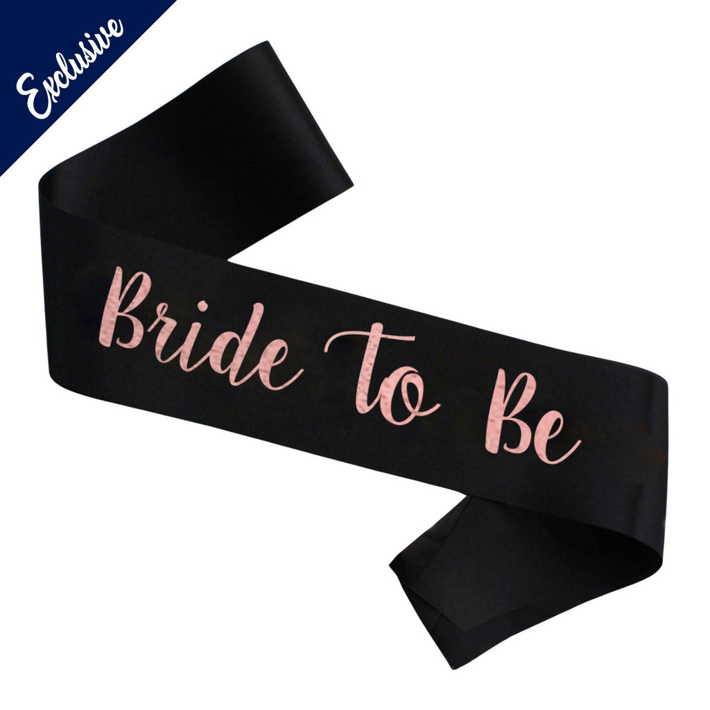 Bride To Be Sash Black & Rose Gold