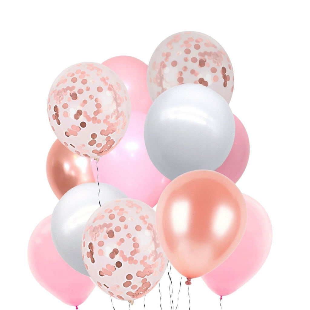 Rose Gold and pink balloon pack NZ, Lively & Co
