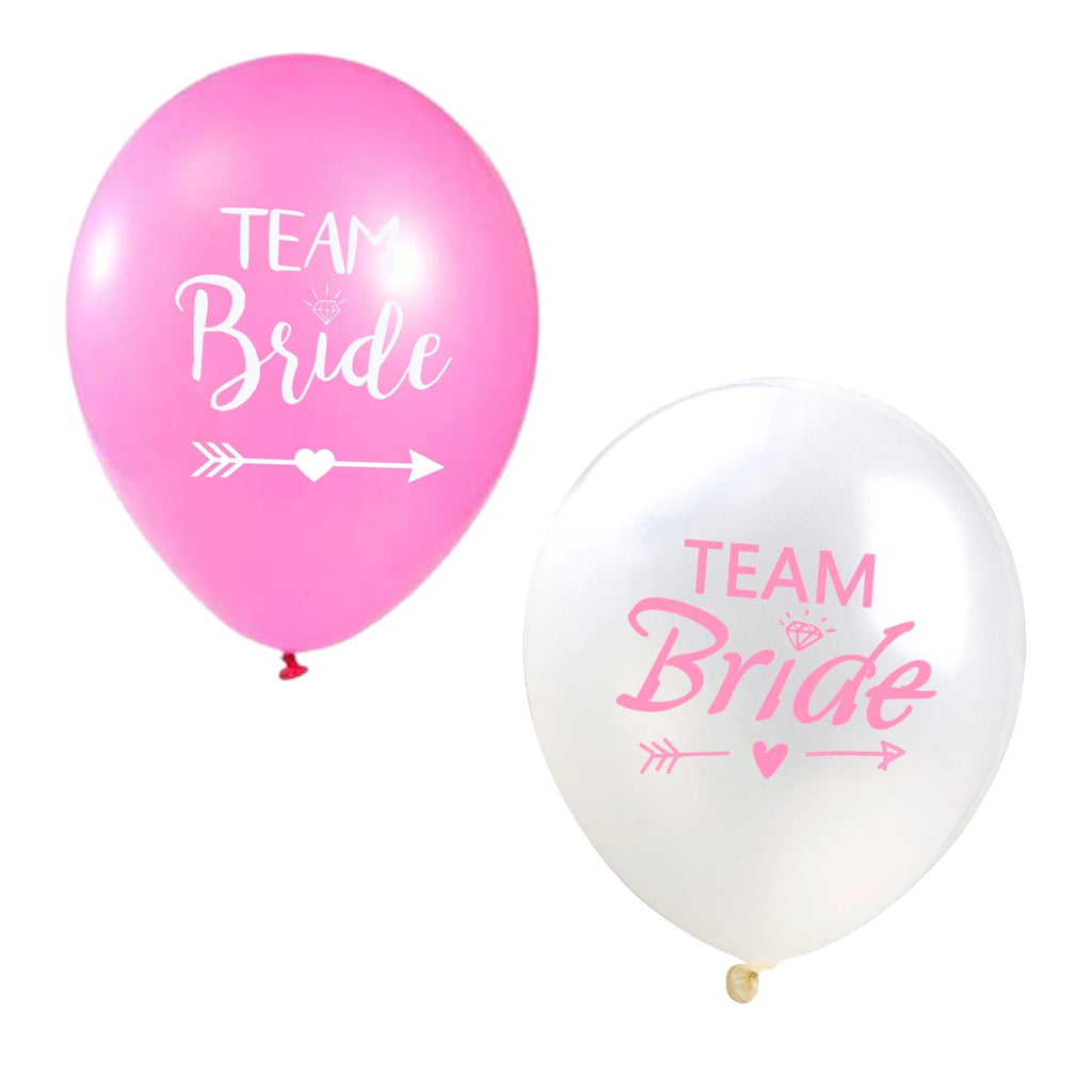 Team Bride Balloons 10 Pack Hot Pink & White Lively & Co