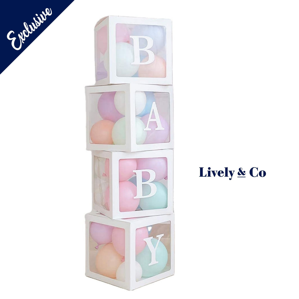 Baby box baby shower balloon box pastel