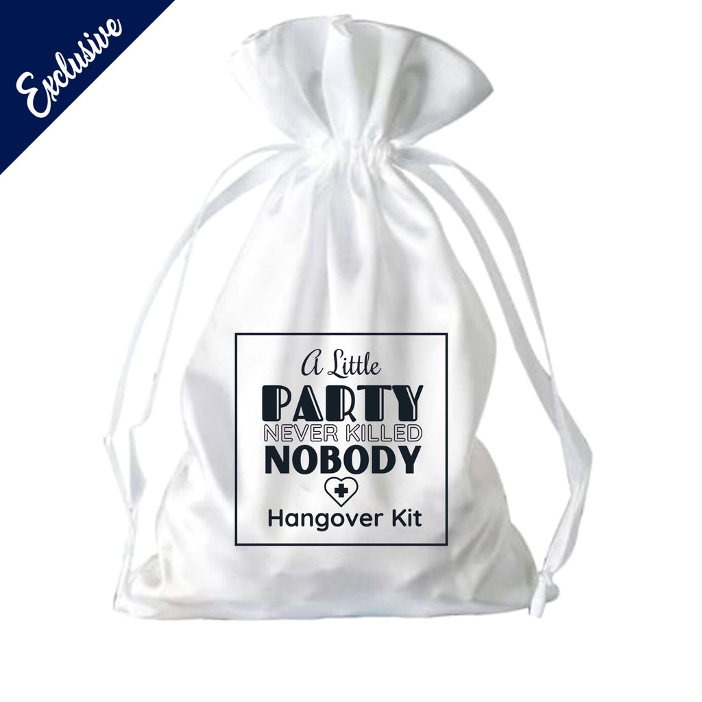 Printed Satin Hangover Kit Bags