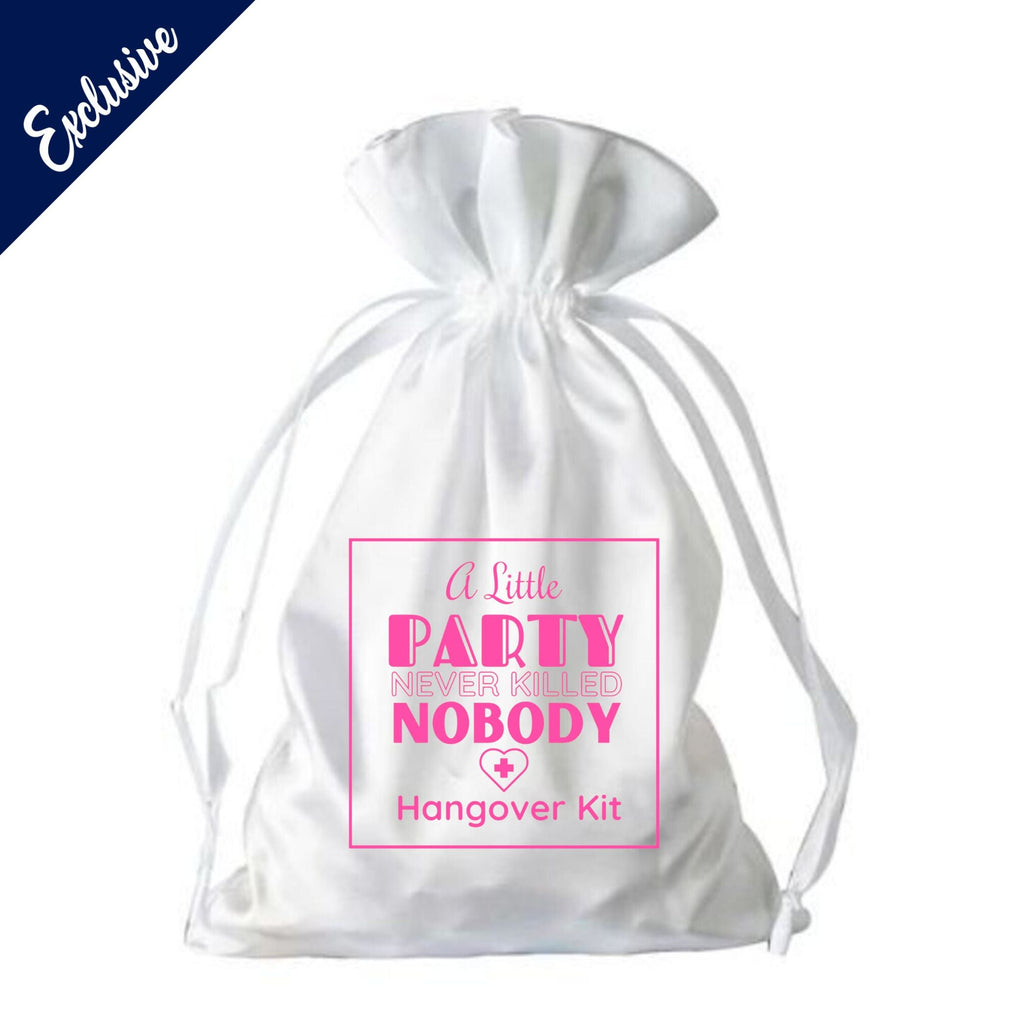 Printed Satin Hangover Kit Bags