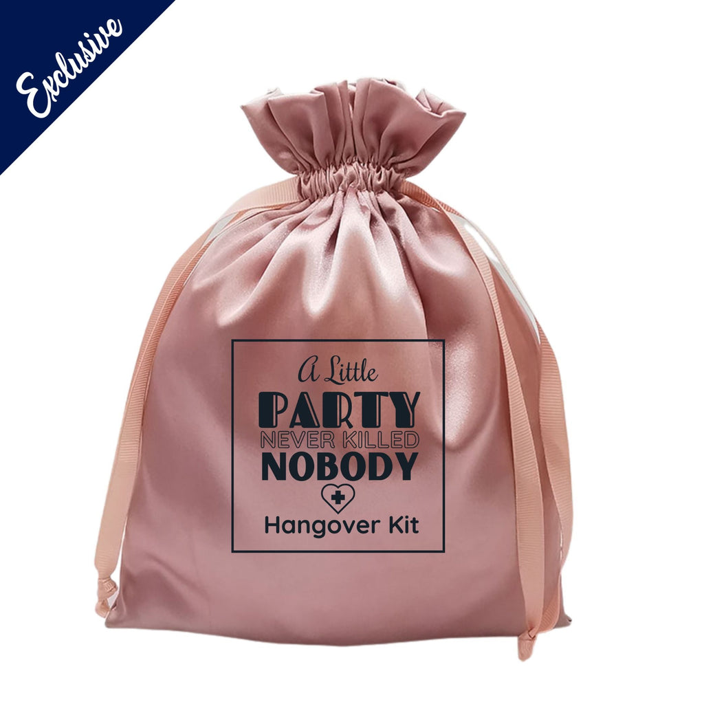 Printed Satin Hangover Kit Bags