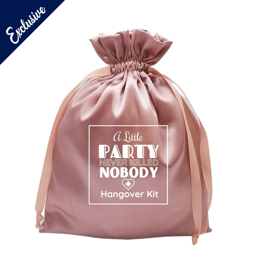 Printed Satin Hangover Kit Bags