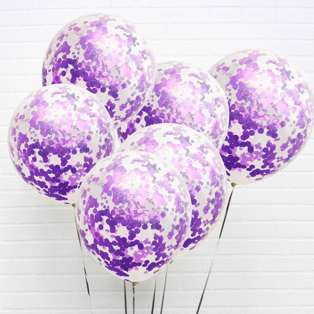 Purple confetti balloons NZ