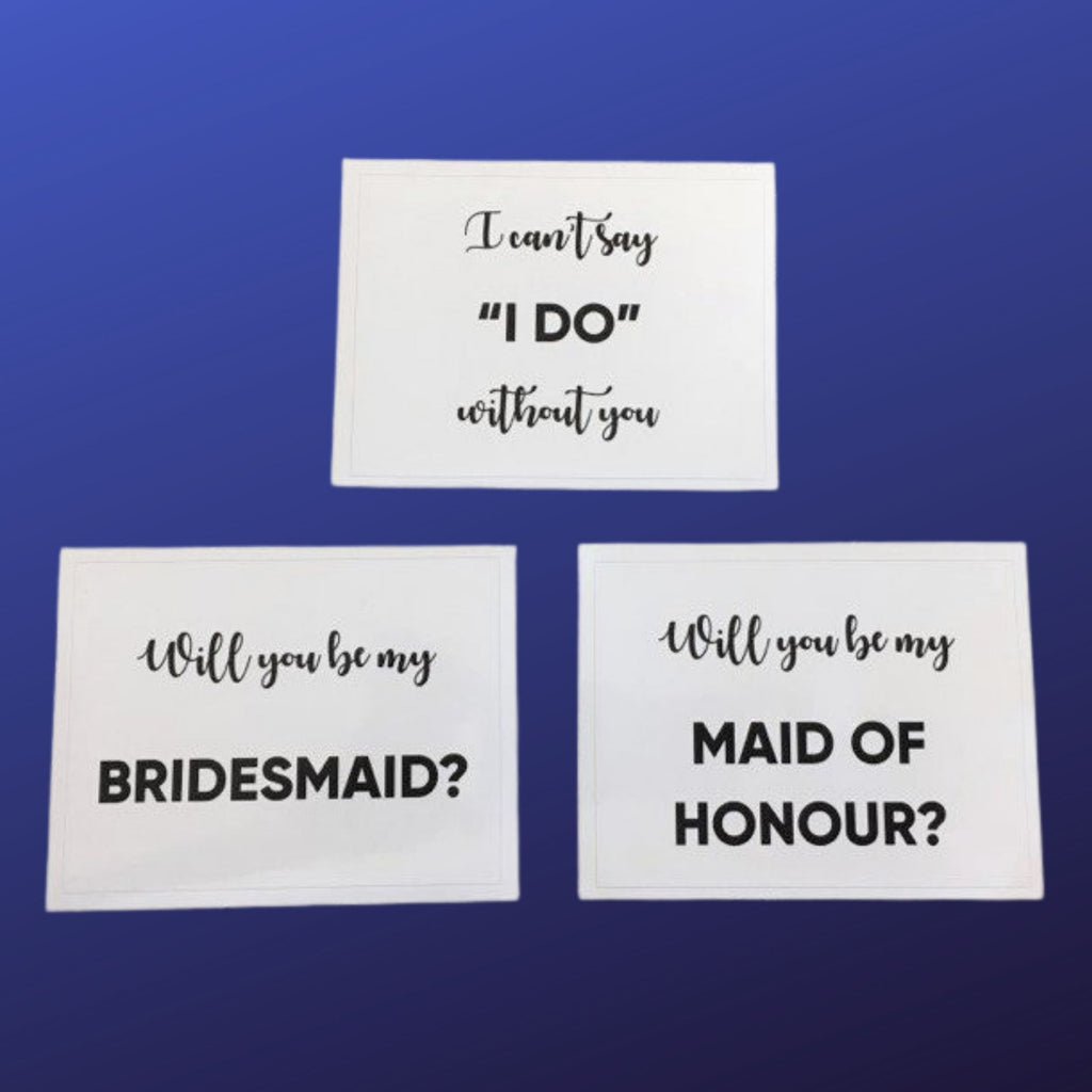 White Bridesmaid Proposal Stickers Black Writing NEW Lively & Co