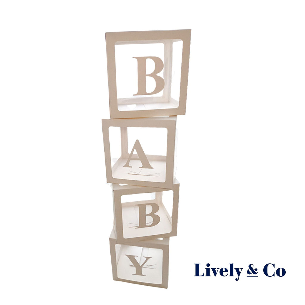 Baby Boxes Baby Shower Balloon Box White Lively & Co 