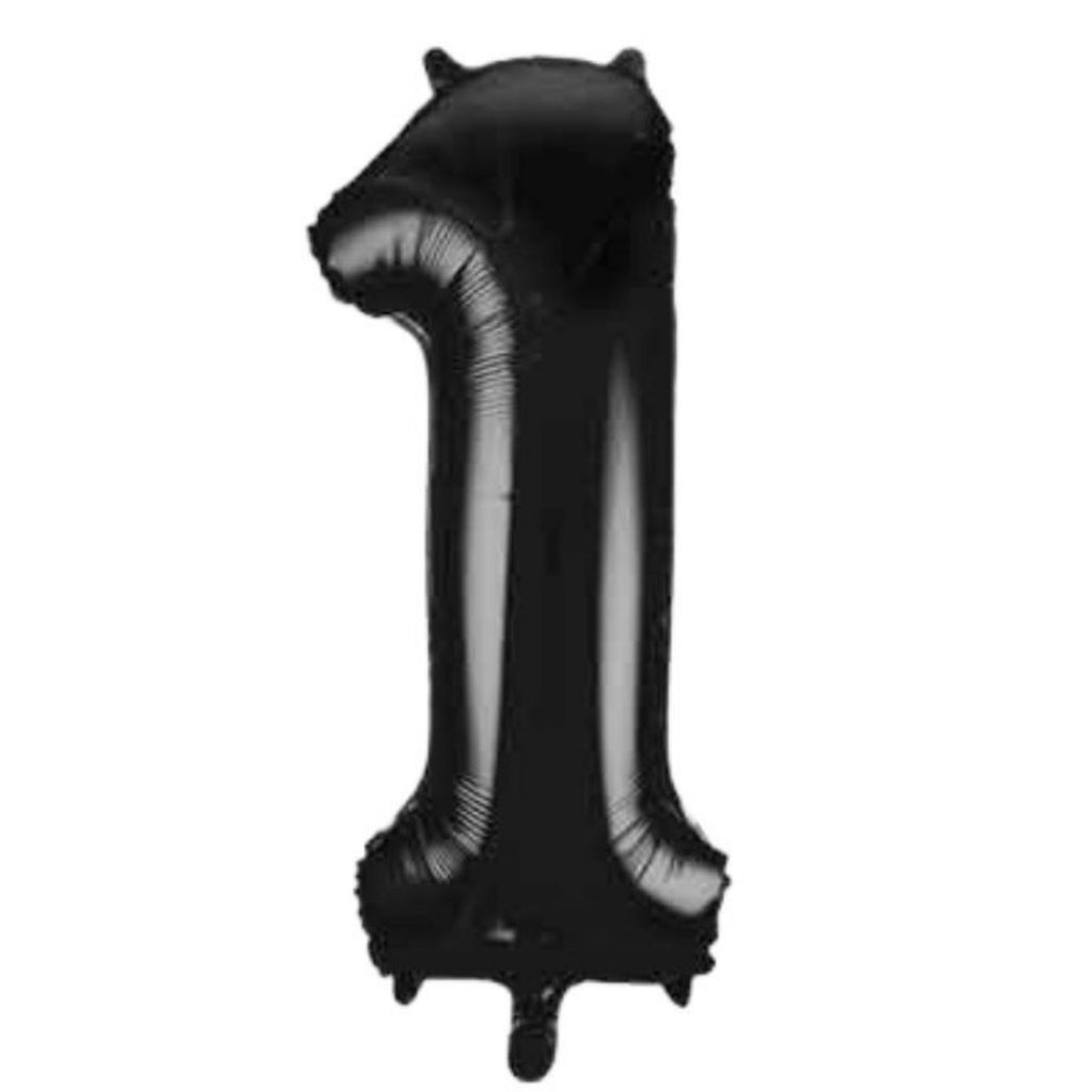 1 Metre High Black Number Balloons Lively & Co Number 1