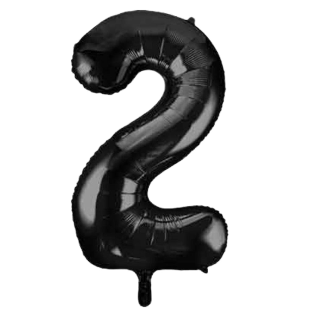 1 Metre High Black Number Balloons Lively & Co Number 2