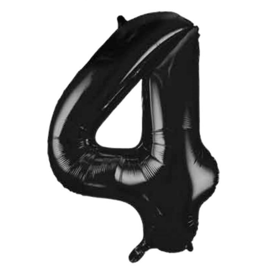 1 Metre High Black Number Balloons Lively & Co Number 4