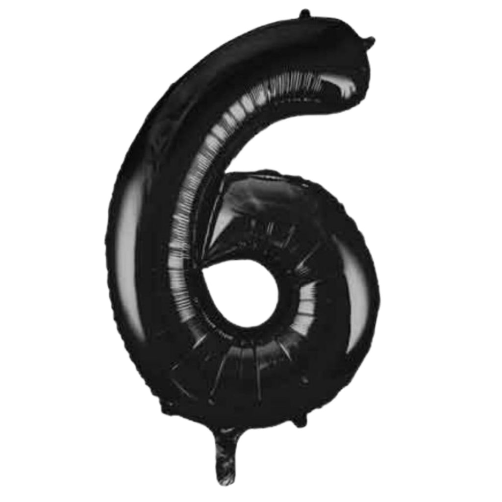 1 Metre High Black Number Balloons Lively & Co Number 6