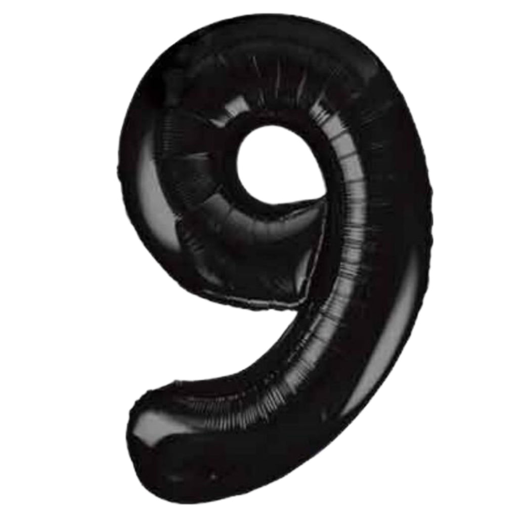 1 Metre High Black Number Balloons Lively & Co Number 9