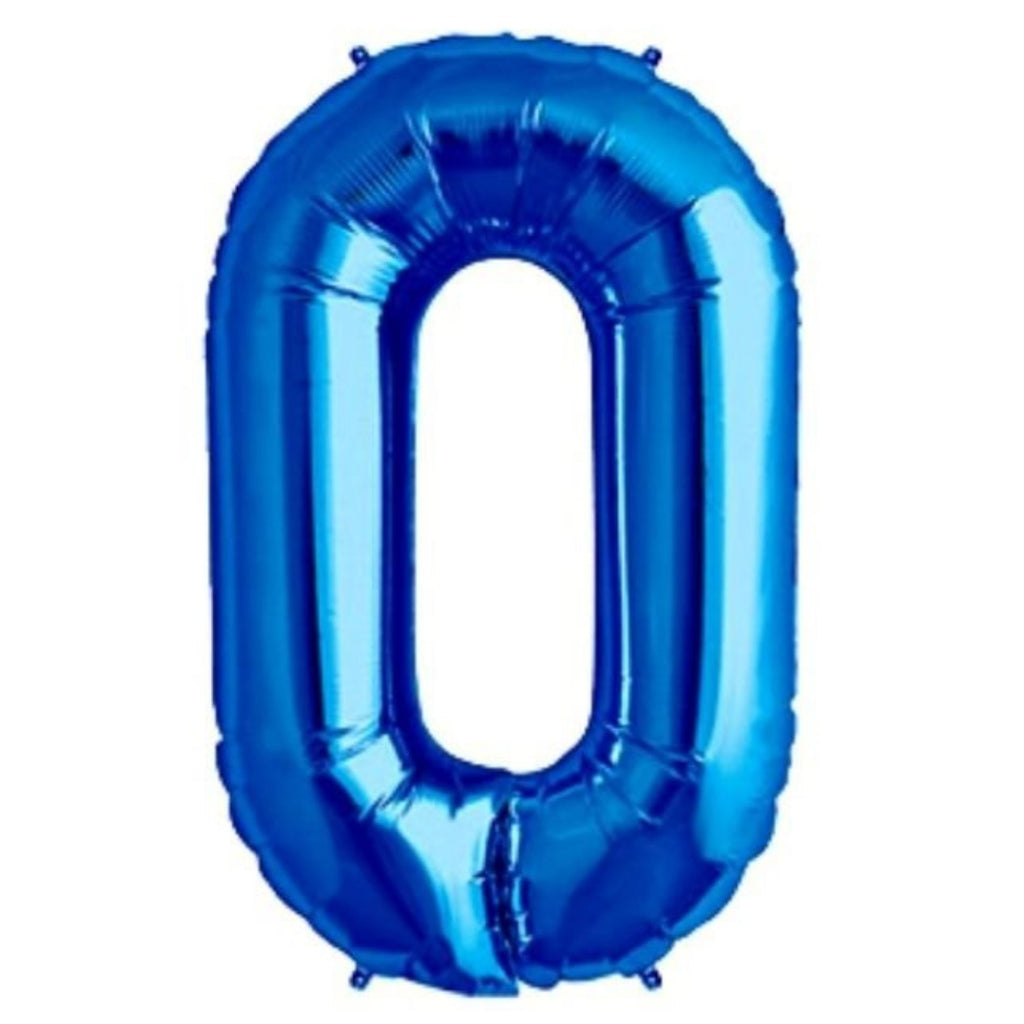 1 Metre High Blue Number Balloons Lively & Co Number 0