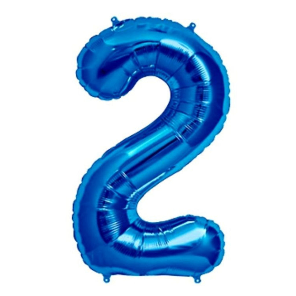 1 Metre High Blue Number Balloons Lively & Co Number 2
