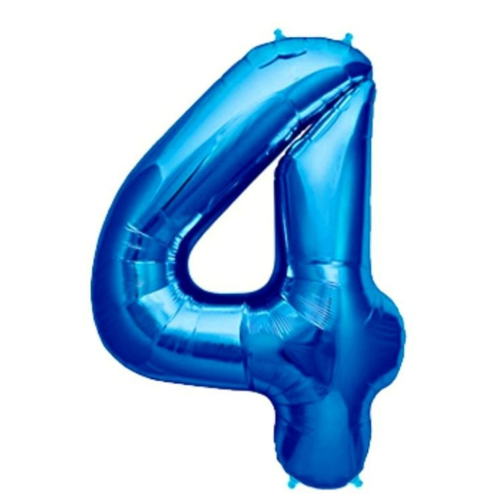 1 Metre High Blue Number Balloons Lively & Co Number 4